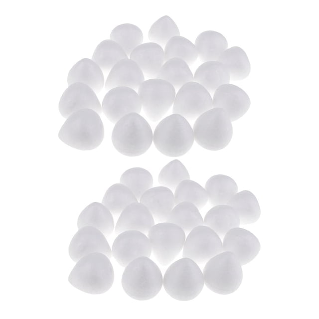 40pcs 30x35mm Modelado en apariencia de Espuma de Poliestireno Artesanía Flor DIY Espuma Blanca Hecha Capullos Material