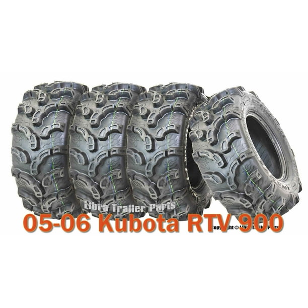 2005-06 Kubota RTV 900 Complete Set ATV tires 25x10-12 Super Mud ...