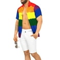 thumbnail image 2 of HAPPY BAY Men's Hawaiian Shirts Short Sleeve Button Down Shirt Men's Hawaii Shirts Boho Holiday Casual Summer Beach Shirts for Men Funny XL Lgbtq, Multicoloured, 2 of 6