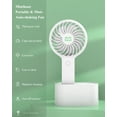 thumbnail image 3 of Minthouz 90° Automatic Head Shaking Fan with Rotating Base, 3 Speed Adjustable Desk/Table Handheld Fan,White, 3 of 11