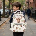 thumbnail image 6 of Jeiento Highland Cow Bow Kids Backpack 17 Inch Kawaii Western School Backpack for Girls for Elementary Ages 9-12, White Breathable School Bag with Padded Tablet Sleeve & Multi-Pockets, 6 of 8