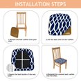 thumbnail image 4 of Blue and White Modern Art Geometric Seat Covers for Dining Room Chairs Set Of 4,Stretch Printed Washable Chair Seat Cover with Elastic Ties and Button,Removable Waterproof Couch Cushion Covers, 4 of 6