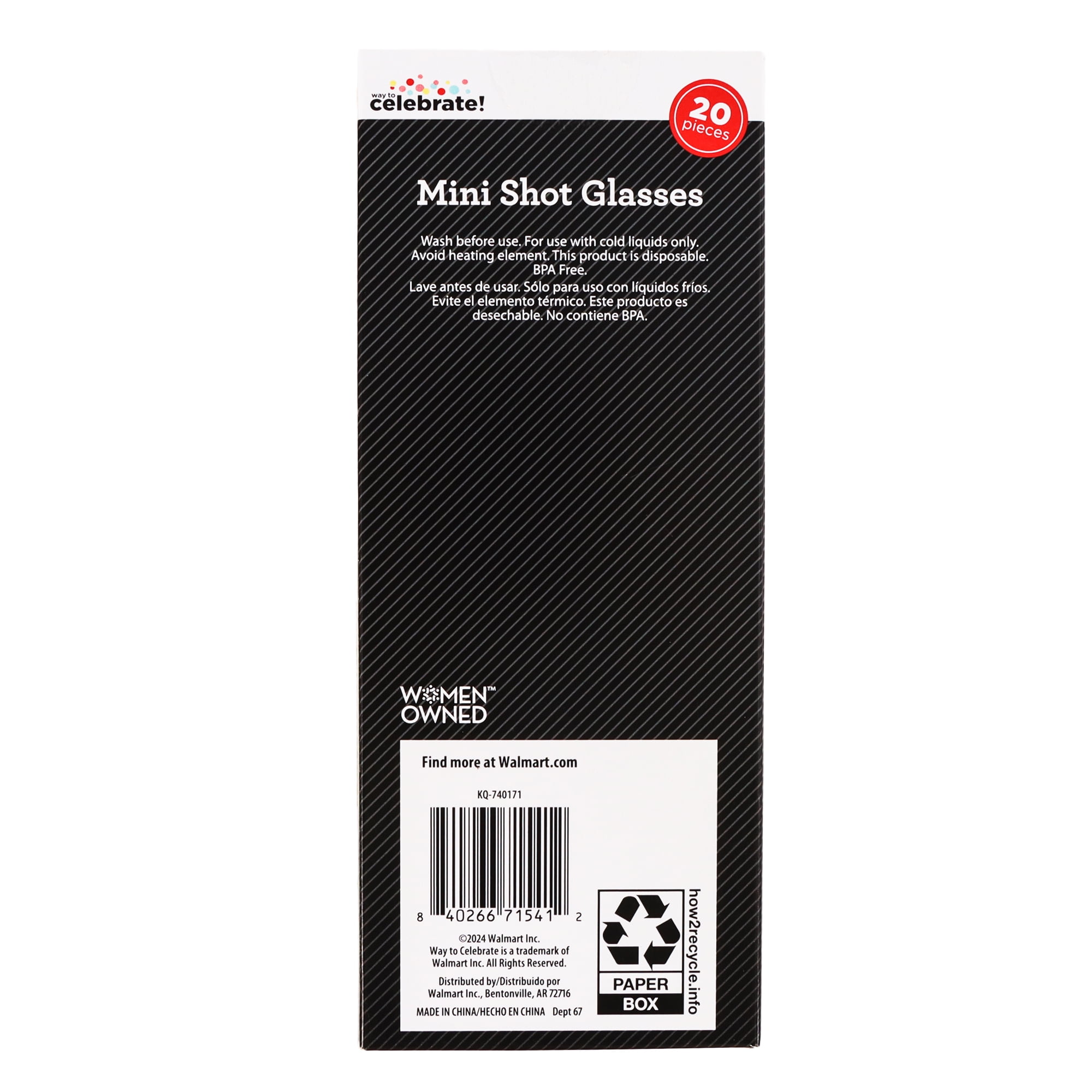 20 Count, 1.7 FL OZ, 2.1 x 1.5 IN Clear Disposable Plastic Mini Shot Glasses, by Way To Celebrate