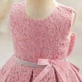 thumbnail image 4 of Vestido de niña de un año de encaje, vestido de princesa para niña de las flores, lazo, disfraz de pasarela, 4 of 6