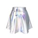 thumbnail image 2 of TaTaai Women Solid Color Shiny High Waist Mini Skirt Stretchy Fabric Soft Machine Washable No Fading Versatile Daily Party Street Casual Wear Above Knee Skirt Gift, 2 of 5