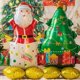 thumbnail image 4 of Globo inflable de aluminio 4D de Papá Noel de pie con forma de árbol de Navidad y muñeco de nieve para fiestas navideñas, suministros para decoración del hogar, 4 of 5