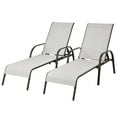 thumbnail image 1 of Patiojoy 2 Pcs Chaise Longue d'Extérieur Réglable Inclinable avec Dossier et Accoudoirs Gris, 1 of 10