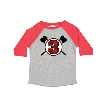 

Inktastic 3rd Birthday Buffalo Plaid Lumberjack Gift Toddler Boy Girl T-Shirt