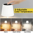 thumbnail image 4 of OUTON Lot de 2 Lampes de Table Sans Fil, 3 Couleurs à Gradation Continue, Lampe de Bureau DEL Rechargeable avec Commandes Tactiles pour Restaurant/chambre/bars/extérieur (Blanc), 4 of 7