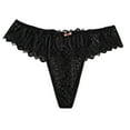 thumbnail image 2 of YWDJ Womens Underwear Thongs Cute Breathable Lace Lightweight No Show Low-waist Sexy Lace Seamless Breathable Brief Thong Black XL, 2 of 6