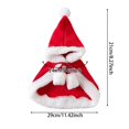 thumbnail image 4 of Pet Santa Cape Christmas Pet Hooded Cloak with Pom Poms White Soft Adjustable Pet Holiday Dress Up Outfit for Small Dogs Cats Xmas Photo Party S, 4 of 6