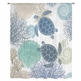 thumbnail image 2 of Ocean Turtle Sheer Curtains 72 Inches Long, Nautical Sea Coral Conch Shells Watercolor Light Filering Curtains, Breathable Simi Curtain Privacy Drapes for Living Room Bedroom Window Treatment, 2 of 9