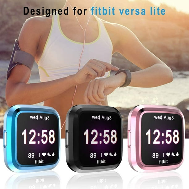 Compatible Fitbit Versa Lite Screen Protector Case 2 Pack TPU