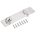 thumbnail image 1 of Unique Bargains 5'' Acier Inoxydable Serrure à Hasp Serrure Cadenas avec Vis, Argent, 1 of 5