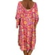 thumbnail image 4 of Vestido de verano de manga larga con cuello en V Vestido de mujer con estampado de tela suelta, rojo, M sidaley AP002186-18, 4 of 5