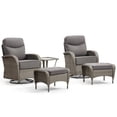 thumbnail image 2 of Unnifurnzi Outdoor Swivel Rocker Patio Chairs-6'' Thick Cushions Outdoor Rocking Chairs with Outdoor Ottoman Small Patio Furniture Set for Deck Porch Garden Balcony Poolside-Gray/Gray, 2 of 7