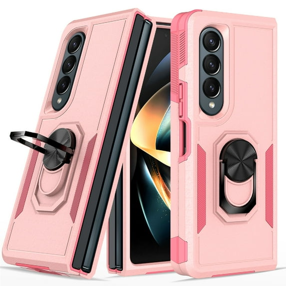 TECH CIRCLE for Samsung Galaxy Z Fold 4 Case, Heavy Duty Shockproof Anti-Scratches Dust-Proof Protective Case with Built-in Magnetic Kickstand for Samsung Galaxy Z Fold 4 2022, Pink