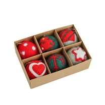 6PCS Felt Christmas Ball Ornaments - Soft Hanging Decorations for Xmas Tree, Holiday Party & Home Decor (Red)