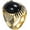Gold, variant on Stainless Steel Jewelry Unisex Retro Punk Black Gemstone Rings Personality Biker Tough Guy Style Gift Domineering
