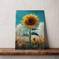 thumbnail image 5 of Sunflower Flower Canvas Wall Art 8x12 inches - Botanical Floral Sunflower Flower Canvas Print Rustic Watercolor Wall Artwork, 5 of 5