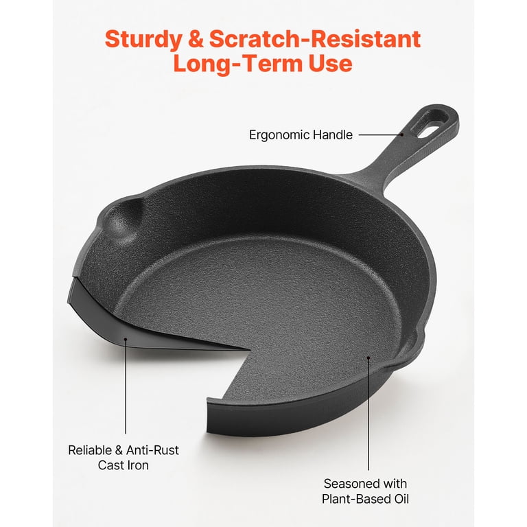 Kffkff 4-Piece Cast Iron Skillet Set with Silicone Handles photo 3