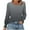 Dark Gray, variant on Lmnyox Ruffle Long Sleeve Shirt for Women Trendy Crew Neck Print Tunic Tops Fashion Casual Blouses Outfits