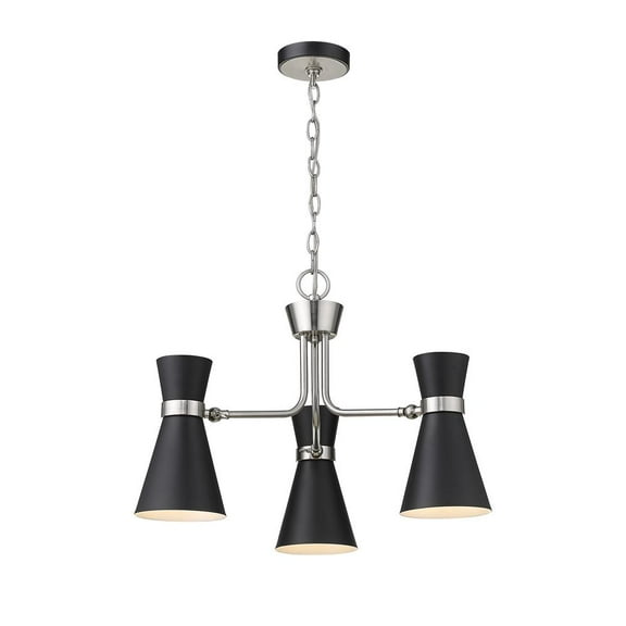 Z-Lite 728-3 Soriano 3 Light 24" Wide Chandelier - Black