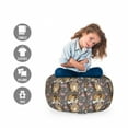 thumbnail image 2 of Dog Lover Storage Toy Bag Chair, Doodle Pattern of Puppy with Bone and Hearts, Stuffed Animal Organizer Washable Bag, Small Size, Taupe Multicolor, by Ambesonne, 2 of 3