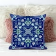 thumbnail image 2 of Amrita Sen Designs  18 x 18 in. Paisley Leaf Geo Broadcloth Indoor & Outdoor Zippered Pillow - Midnight Blue, Green & White, 2 of 5