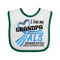 Inktastic I Love My Grandpa ALS Awareness Support, Care, Cure Boys or Girls Baby Bib