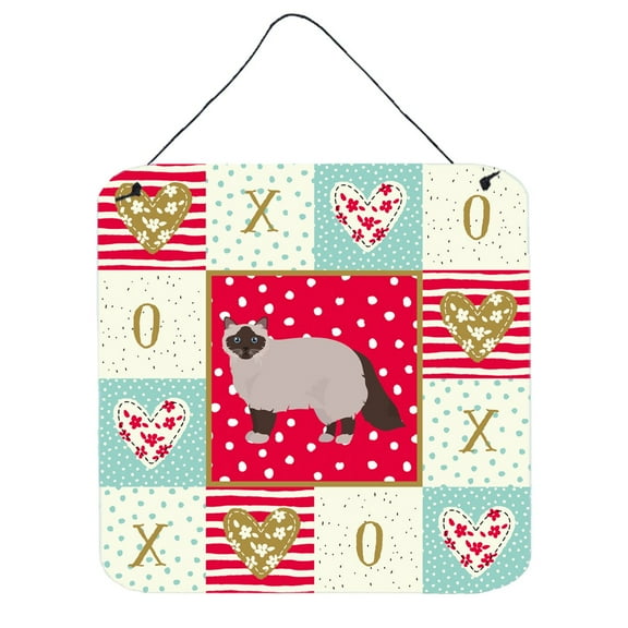 Birman Cat Love Wall or Door Hanging Prints Red