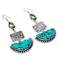 thumbnail image 2 of Natural Santa Rosa Turquoise, Apatite 925 Sterling Silver Earring 3.23", 2 of 2