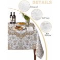thumbnail image 5 of Brown Boho Suqare Tablecloth - 60 x 60 Inch, Vintage Abstract Art Floral Ethnic Tribe Waterproof & StainResistant Tablecloth, Washable Oil-proof Table Cover for Dining/Party/Wedding/Camping/Buffet, 5 of 9