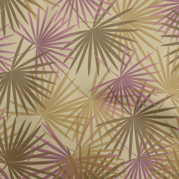 oneOone Viscose Chiffon Beige Fabric Tropical Palm Leaf Quilting Supplies Print Sewing Fabric By The Yard 42 Inch Wide