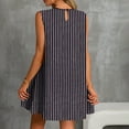 thumbnail image 4 of YueHuiYing Women's Summer Casual Fashion Free-Size Printed Dress Side-Pleated Round Neck Sleeveless Dress, 4 of 7
