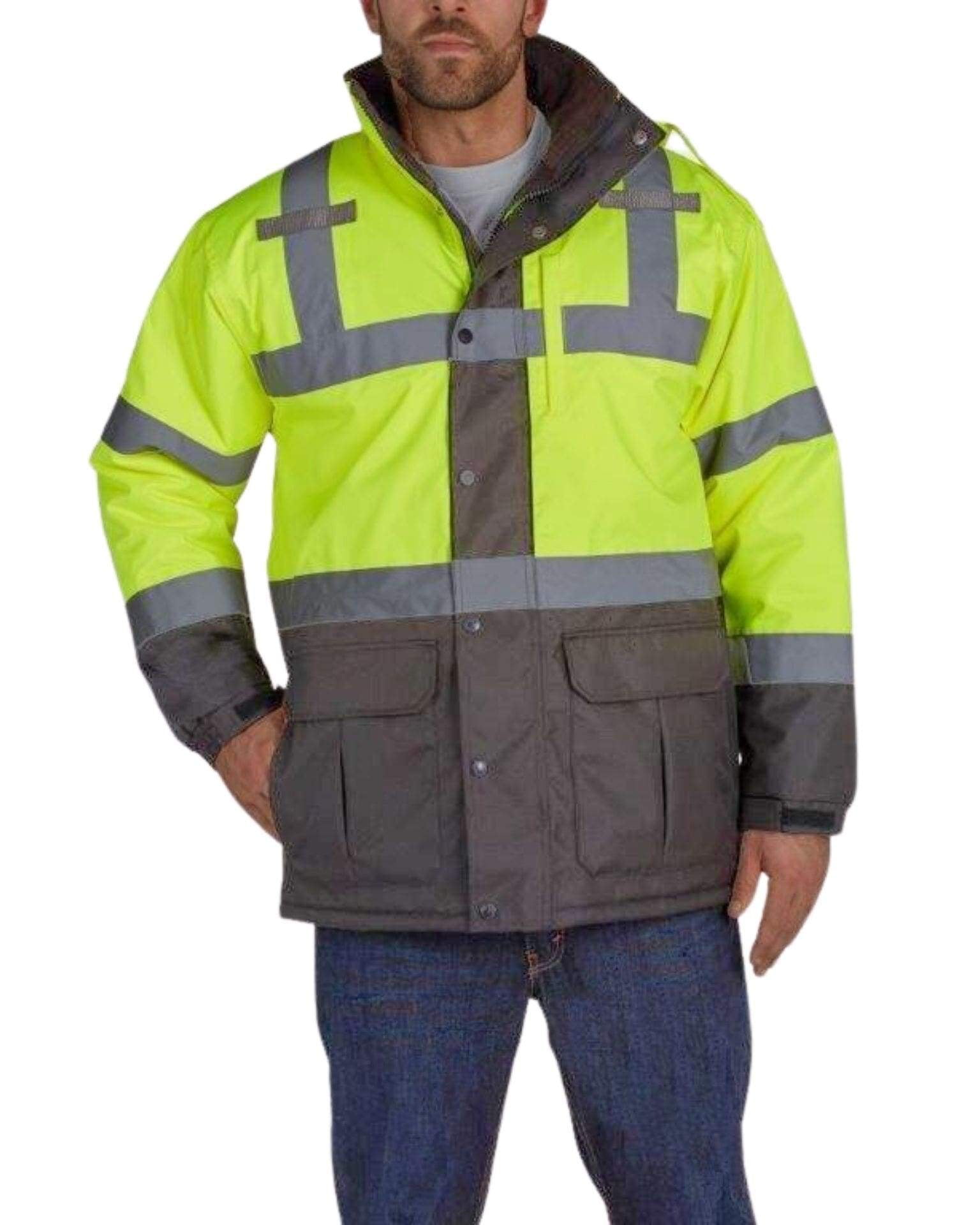 High-Vis Parka Jacket w//Teflon Fabric Protector Utility Pro Wear UHV1004
