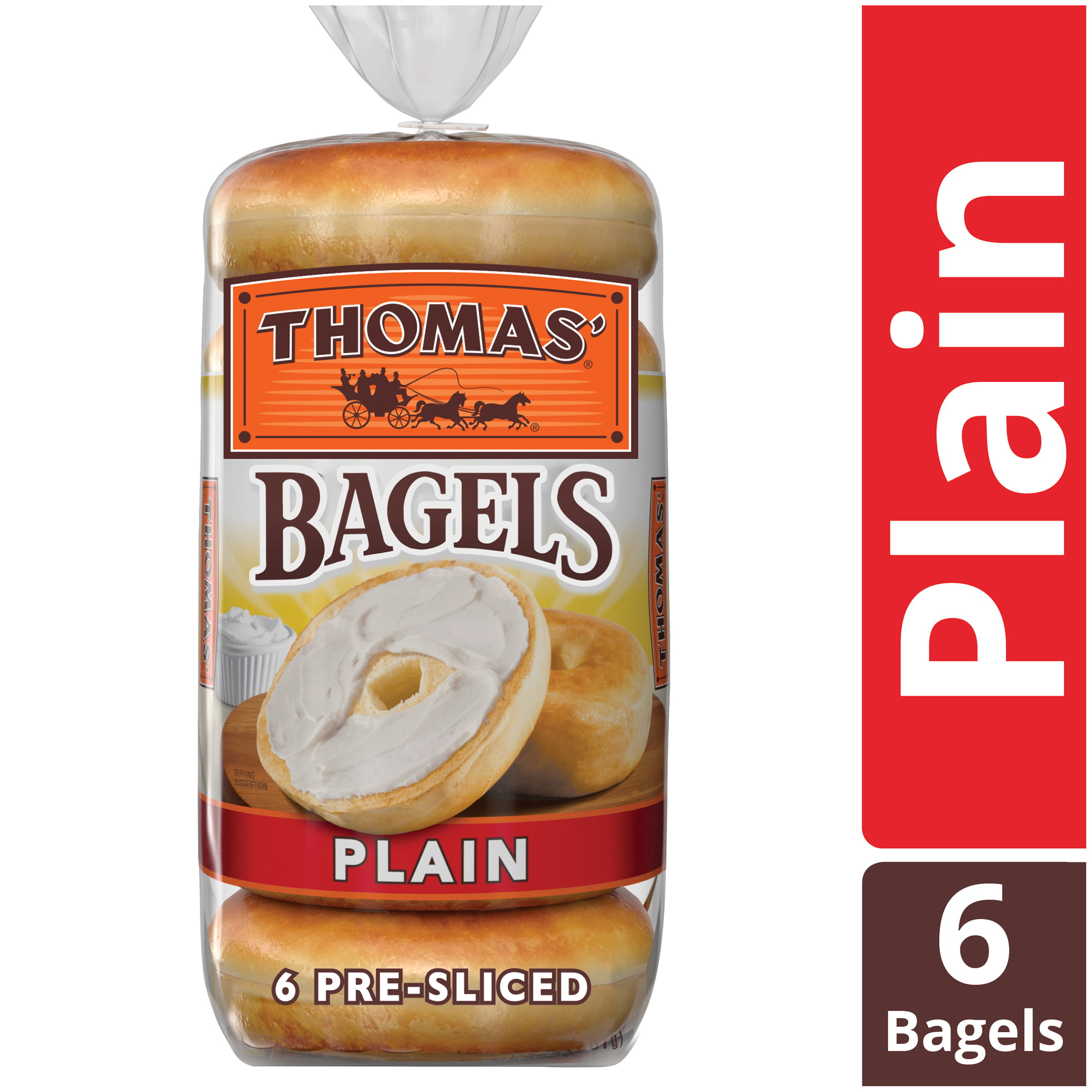 Thomas Plain Original Pre Sliced Bagels 6 Count Walmart Com Walmart Com [ 2400 x 2400 Pixel ]