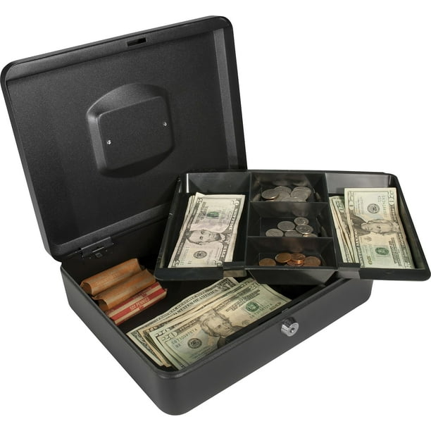Barska Large Cash Box 5 Compartments Black CB11834