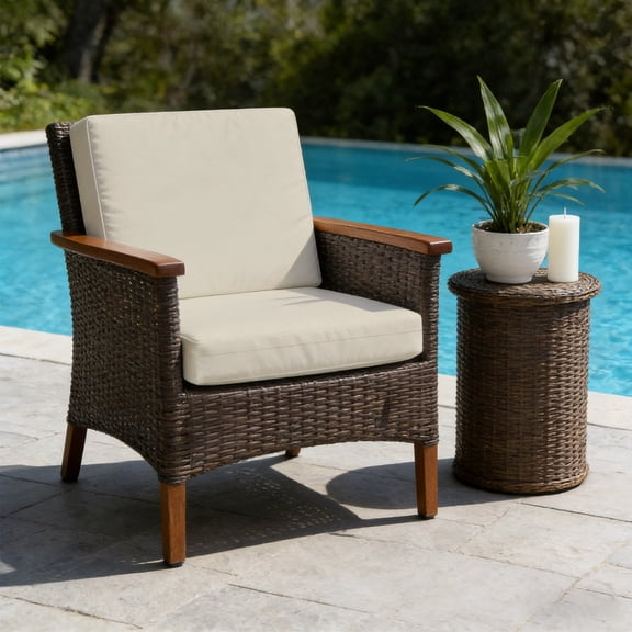 Beige Outdoor Cushion Covers, White Swan 2 Pack Waterproof Patio Seat Chair Cushion Covers Slipcover with Zipper for Outdoor Furniture 22x22in