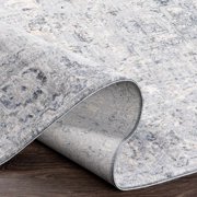Hauteloom Dingwall Living Room, Bedroom Area Rug - Traditional - Gray, Medium Gray, Blue - 2' x 3'3