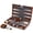 Premium Brown, variant on Queensell Backgammon Board Game Set – 15 inch with 32 Pieces in PU Leather Case for Adults and Kids