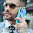 thumbnail image 7 of iPhone 12 Pro Case, iPhone 12 Case, Dteck 2 in 1 Hybrid Rugged Shockproof Case with Ring Holder Kickstand Silicone Cover for iPhone 12 / 12 Pro 6.1-inch,Mint+Blue, 7 of 7