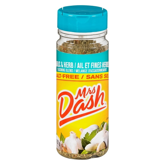 Mélange D'Assaisonnement Mrs. Dash Sans Sel À L'Ail Et Fines Herbes. Plus de 20 épices mélangées. Mélange D'Assaisonnement Mrs. Dash