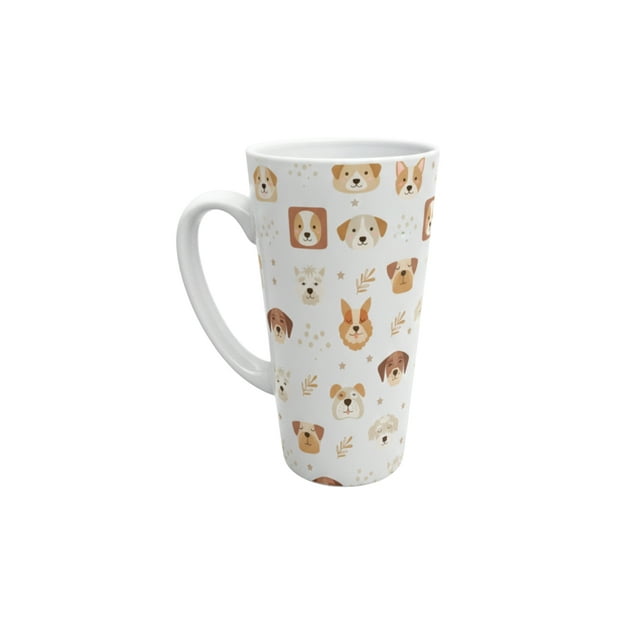 Taza de cerámica 502 ml con diseño ilustrado de perros
