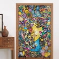 thumbnail image 4 of DouZhe Doorway Drape Split Curtains, Flowers Female Face Room Divider Privacy Door Curtains, 34" x 56", 4 of 7