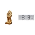thumbnail image 1 of Majestuosa figura artística de león con reloj digital para oficina, hogar, estantería y como regalo decorativo multiusos, 1 of 8