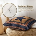 thumbnail image 3 of Vintage Navy Blue Star Throw Pillow Covers 20x20 Inch Navy Blue Red Primitive Outdoor Pillow Cover Set of 2 Rustic Farmhouse Home Decorative Square Double Sided Cushion Cover for Sofa Bedroom Porch, 3 of 8