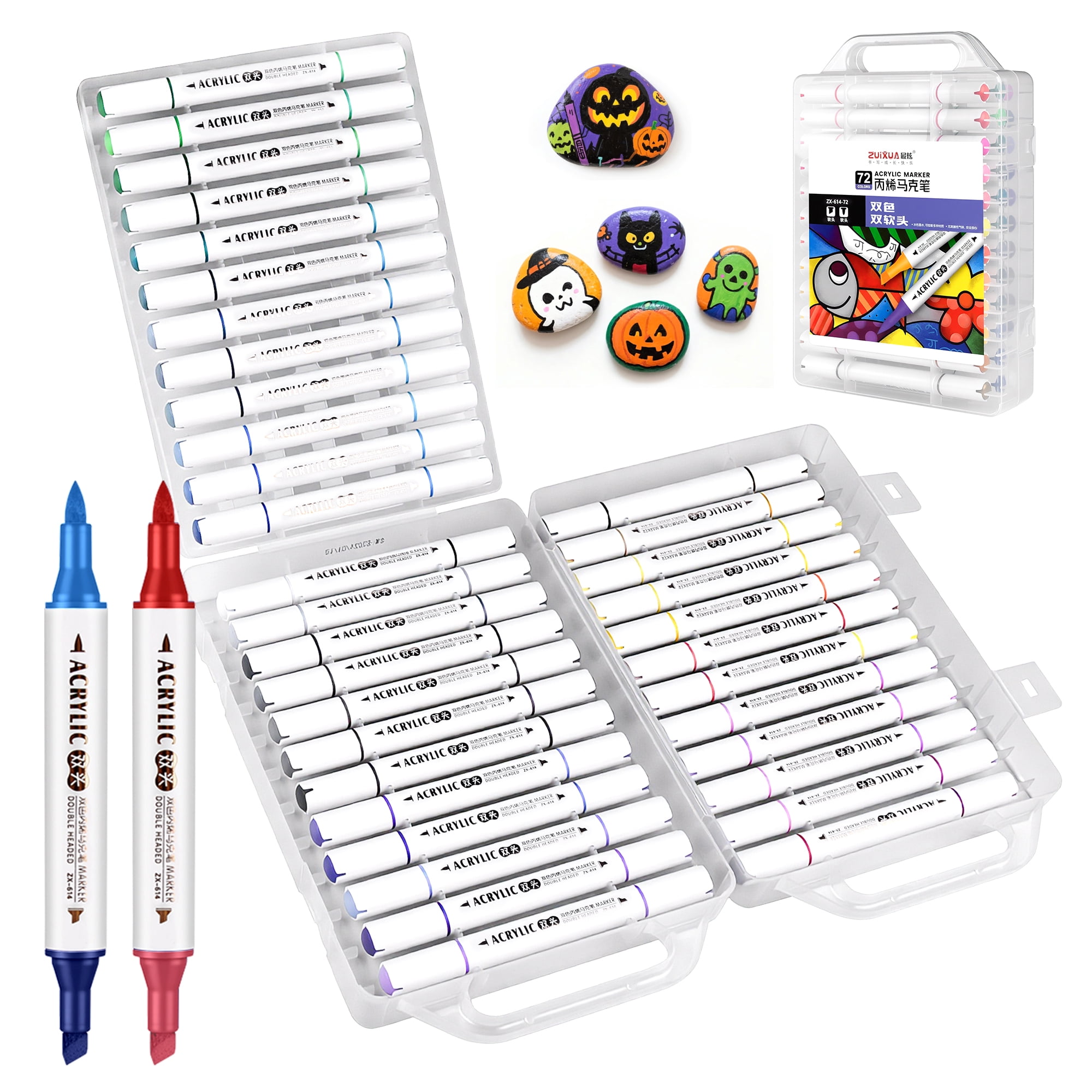 urer様 Acrylic Paint Pens Markers, 60 Colors Dual Tip Acrylic Paint Pens