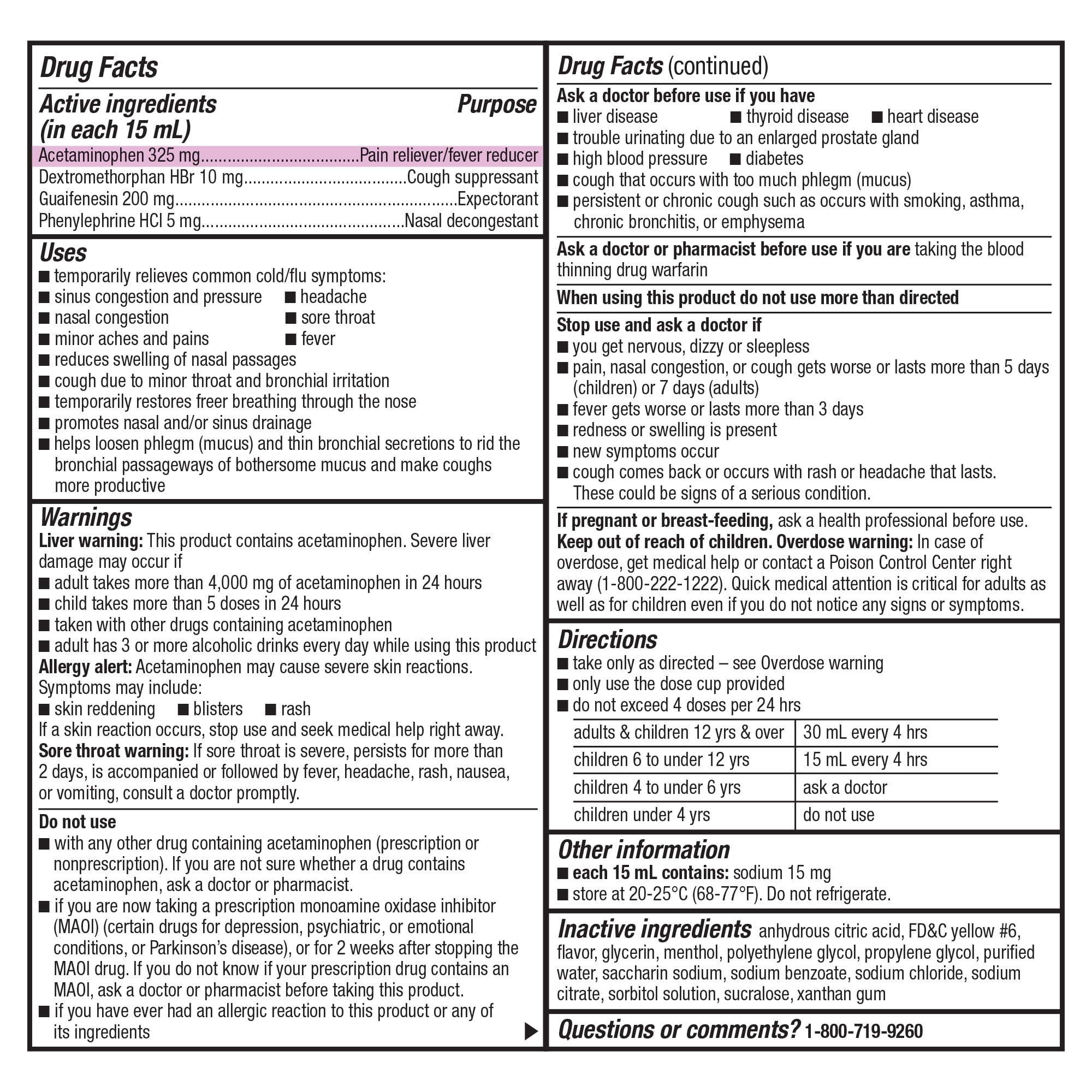 Equate Non Drowsy Daytime Severe Cold & Flu Liquid, Original Flavor, 12 Fl Oz, Cold and Flu Medicine for Adults and Children 6 and over, Compare to Vicks® DayQuil® Severe Active Ingredients