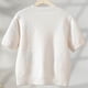 thumbnail image 4 of Suéter de cuello en V para mujer, moda, manga corta, botones, informal, de punto, cárdigan y jersey, blusa de poliéster para mujer, 4 of 8